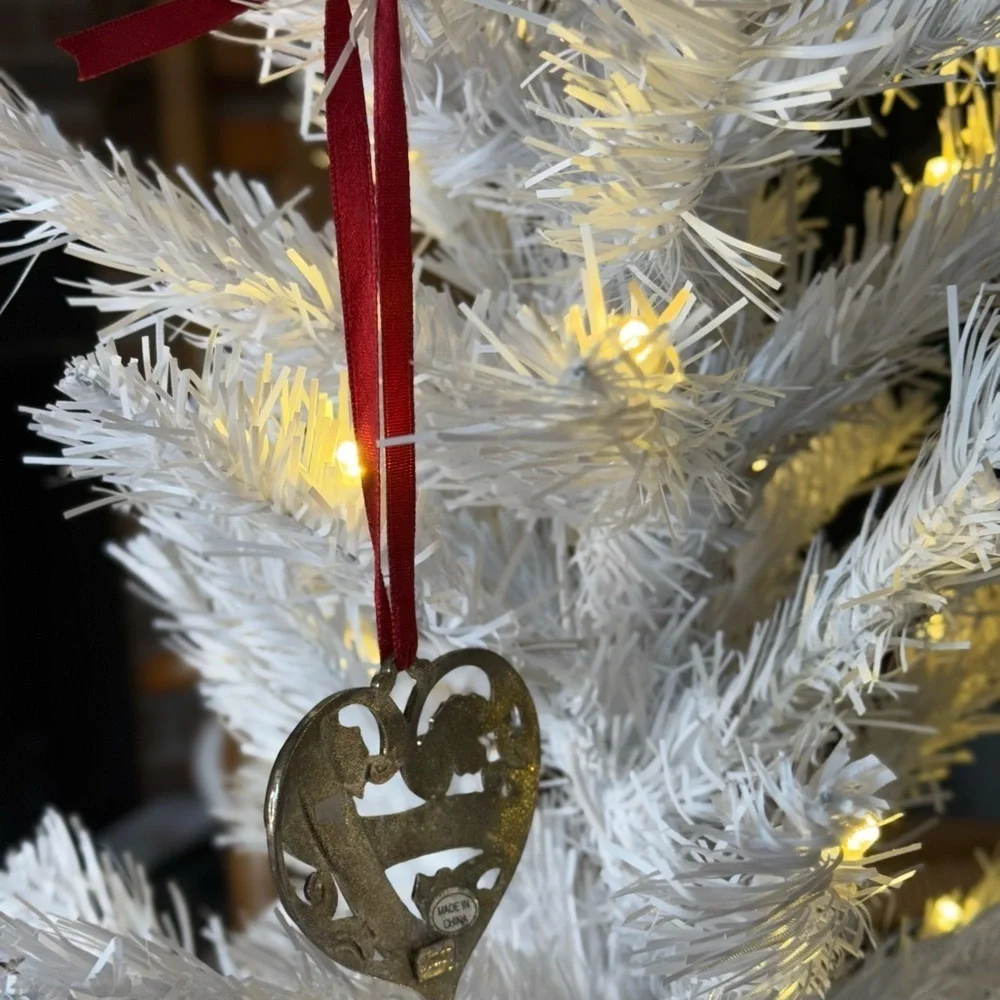 2002 Silver Heart Our First Christmas Ornament